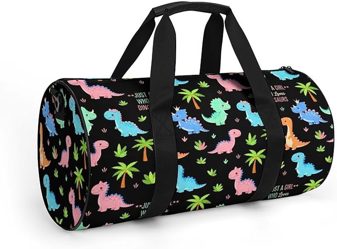 Workout Lightweight Duffel Bags Just A Girl Who Loves Cartoon Dinosaurs Basketball Football Weekender Bag Foldable Gym Travel Bags for Men Women