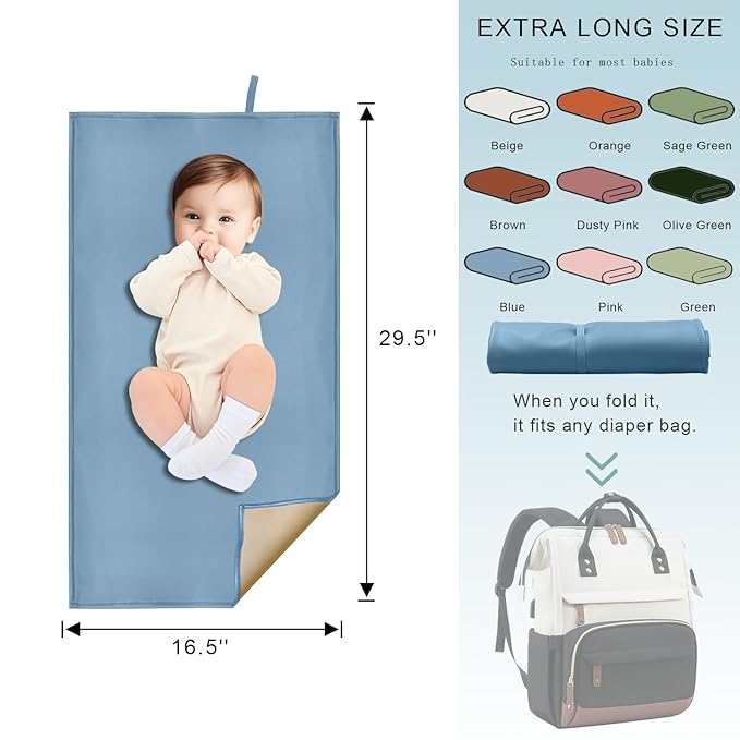 2 Pack Baby Diaper Changing Pad, Portable Baby Changing Mat for Travel or Home, Foldable Mat Fits Perfectly in Diaper Bag (67-15)