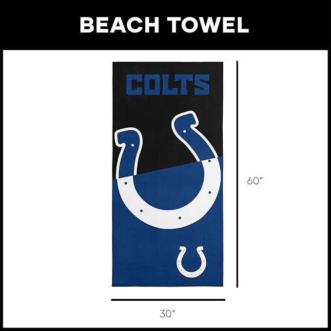 Northwest NFL Oversized Microfiber Beach Towel, 60 x 70 Inches – Quick Dry, Sand Resistant, Lightweight, Highly Absorbent, Shibori Design