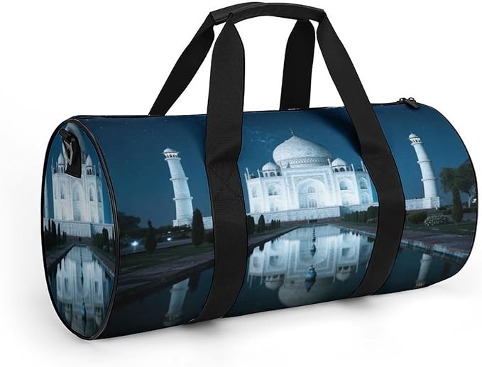 Sports Gym Bag for Women Men Travel Duffel Bag Tote Weekender Bag Taj Mahal Carry on Overnight Bag for Travel Swimming Fitness Workout Sports Duffle Bag