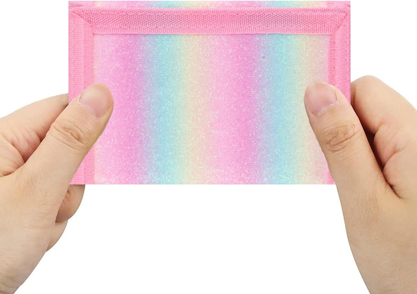 NEICY RFID Blocking Canvas Wallet for Men and Women - Camo Trifold Outdoor Sports Wallets with Magic Sticker for Teen Kids (Rainbow2)