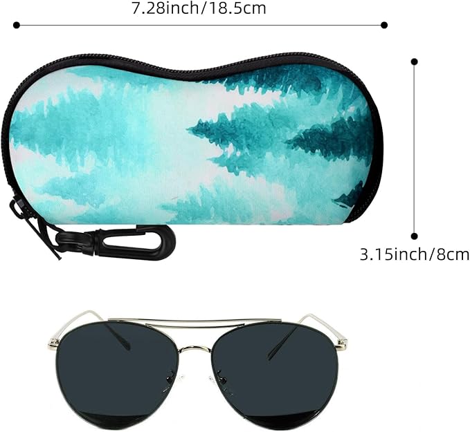 MoKo Sunglasses Soft Case Ultra Light Neoprene Zipper Eyeglass Case for Men Women