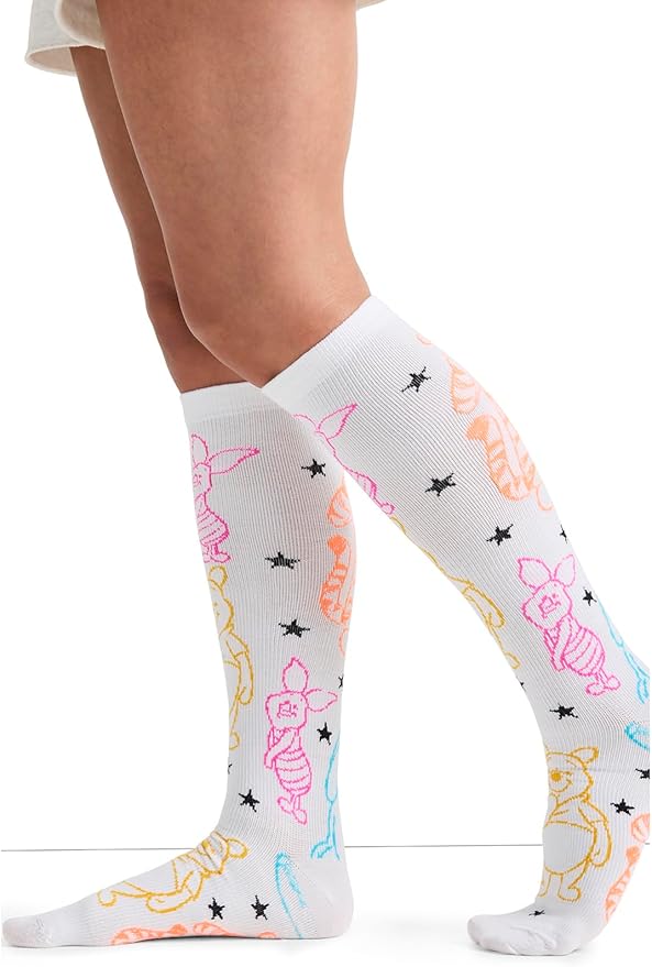 Cherokee Women's 10-15mmHg Compression Socks – Fun Print Knee Highs with Light Support, Soft Feel - PRINTSUPPORT