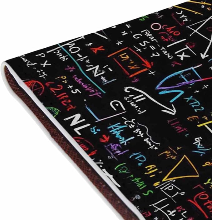 Geometric Math Passport Holder for Travel Algebra Theorem Formula Graph Matrix Doodle PU Leather Passport Cover Wallet Cute Passport Card Holder for Women and Men
