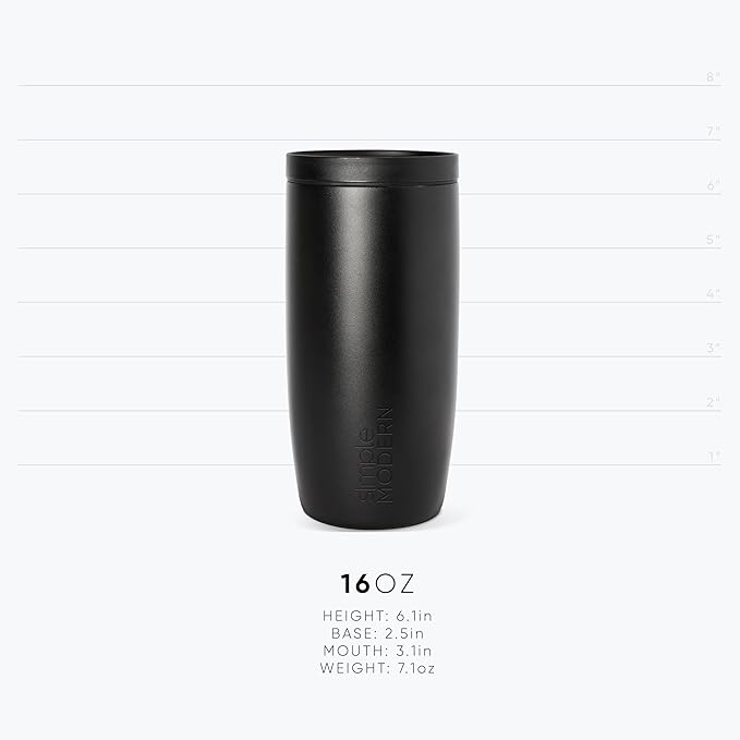 Simple Modern Travel Coffee Mug Tumbler with 360° Lid | Ceramic-Lined Insulated Stainless Steel Cold Brew Iced Coffee Cup | Gifts for Women Men Her Him | Voyager Signature | 16oz | Forest
