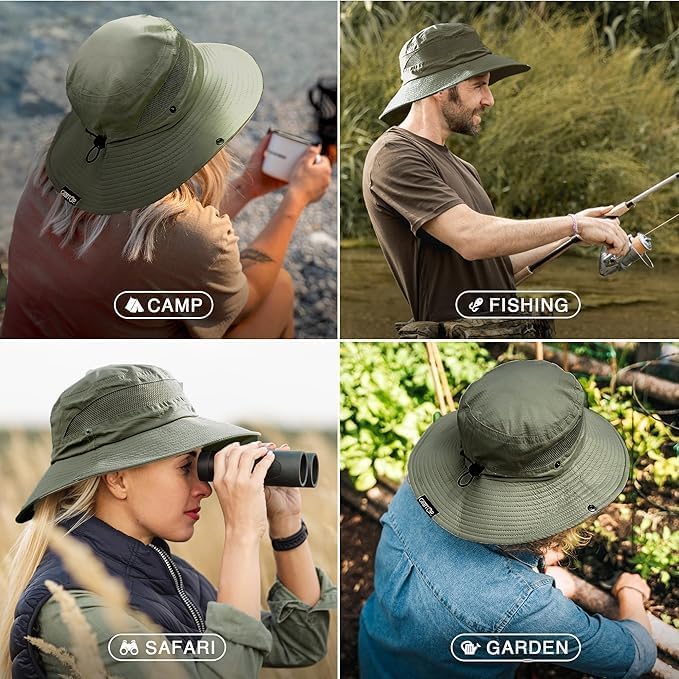 GearTOP Safari Sun Hat for Men and Sun Hats for Women UV Protection UPF 50+ Hiking, Gardening, Fishing