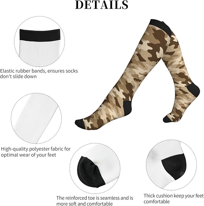 Compression Socks Knee High Circulation Support Socks For Women Men Athletic Running Work Hiking Cycling Travel