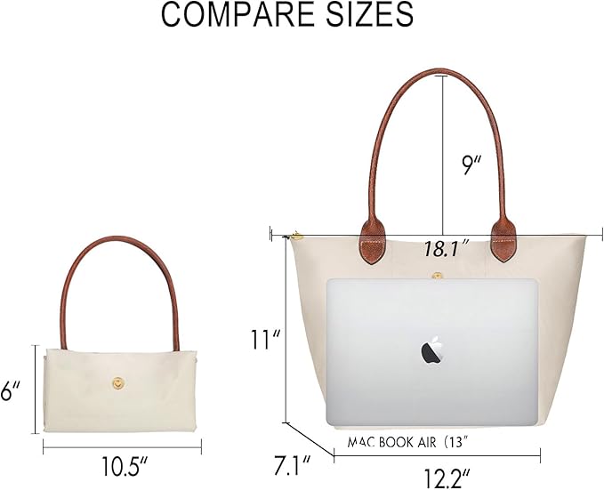 Work Tote Bag For Women: For 13-15" Laptop Foldable - For Office Professionals College Students - Commute Travel