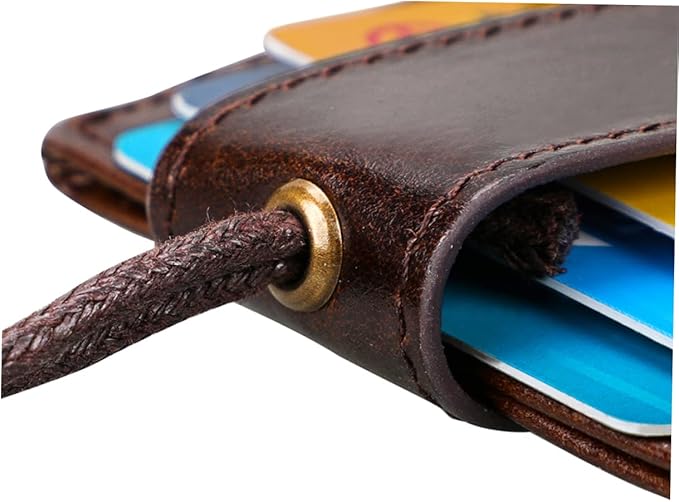 Blocking Wallet Badge Holder Lanyard Clips Leather Card Holder Sleeve for Credit Cards Name Protector