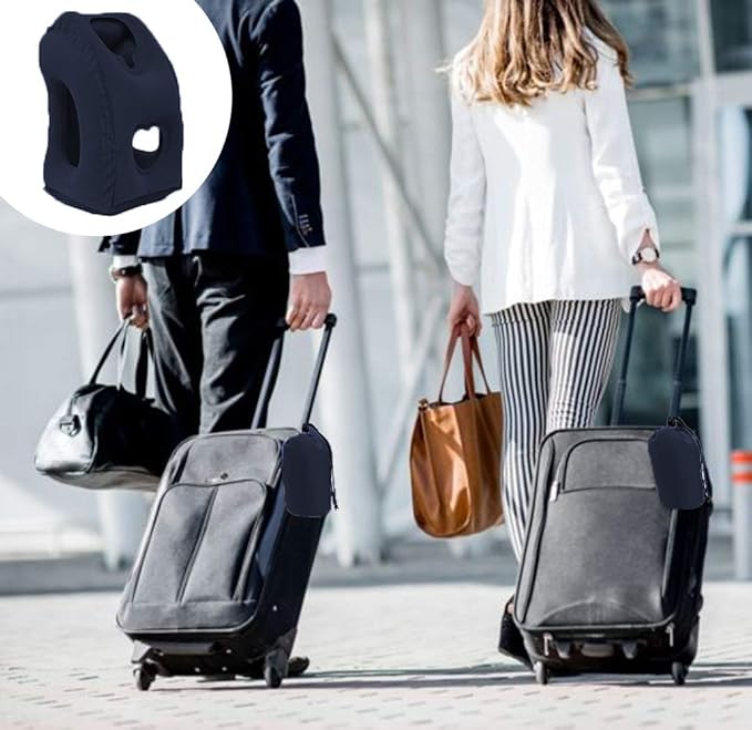 Inflatable Travel Pillow for Airplane, Inflatable Neck Air Pillow for Sleeping(Blue)