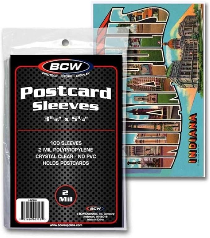 BCW Postcard Sleeves – 3.5x5 Archival Sleeves for Postcard Storage | Clear Polypropylene Post Card Sleeves | Protect Small Postcards, Photos & Invitations – 100 Pack