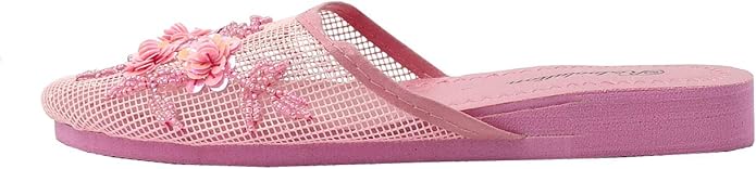 REDVOLUTION Women's Chinese Mesh Slipper Floral Flip Flop Sandals | 1313
