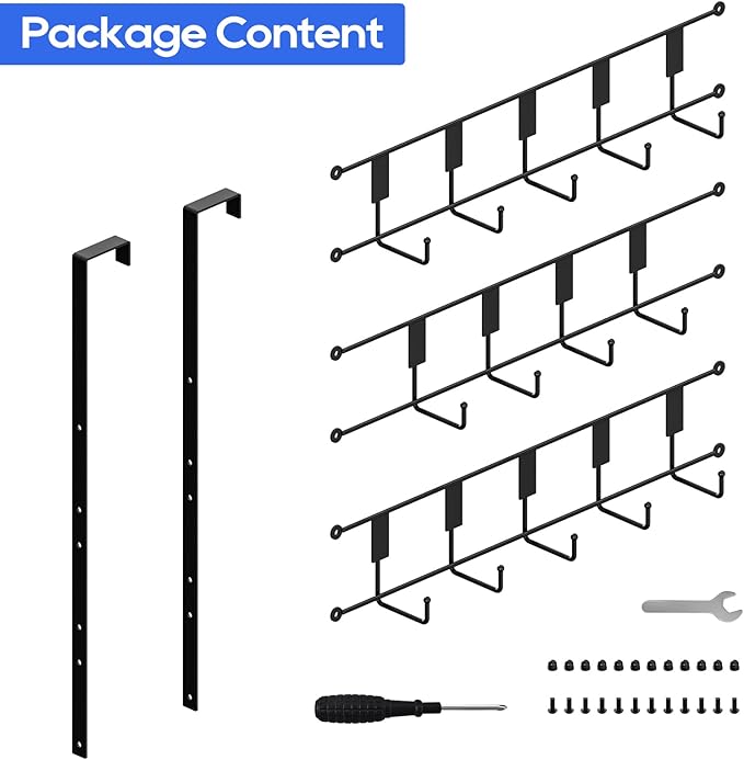 Over The Door Hooks for Hanging, 14 Hooks Over Door Coat Hanger, Coat Clothing Rack and Towel Rack for Bathroom Organizer, Door Hanger Organizer Kitchen, Bathroom Towel Storage Decor Black