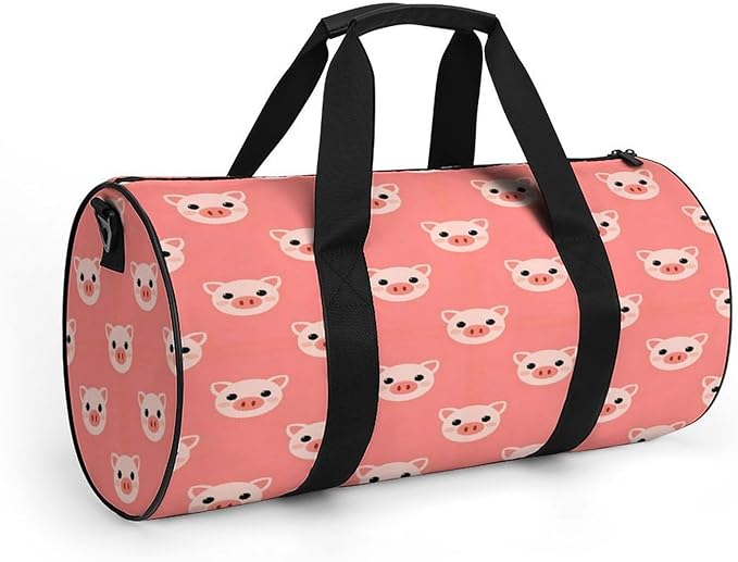 Workout Lightweight Duffel Bags Cute Pig Face Vintage Durable Travel Gym Sports Bag Carry On Weekender Overnight Bag
