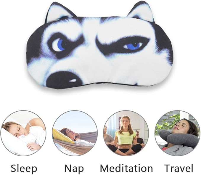 Tphon Sleep Mask for Adult Kids Boys Girls Funny Blindfolds Soft Cute Animal Sleeping Masks with Adjustable Strap for Travel Naps Shift Works Games