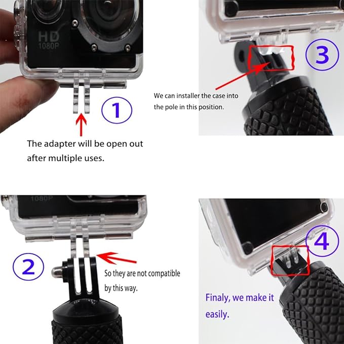 Handler Floating Hand Grip, Underwater Hand Stick Monopod Pole Compatible with DJI OSMO Action Cameras and Other Sports Camera, Orange