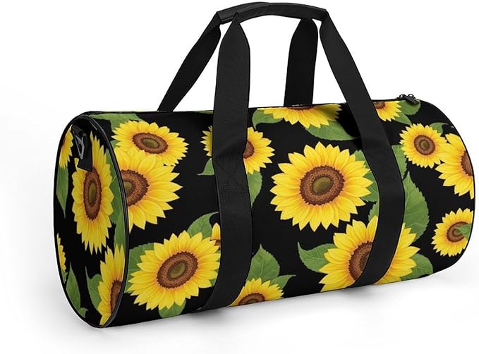 Gym Sports Travel Workout Bag Floral Sunflower (21) Dance Gymnastics Bag Lightweight Carry On Bags Foldable Overnight Bags