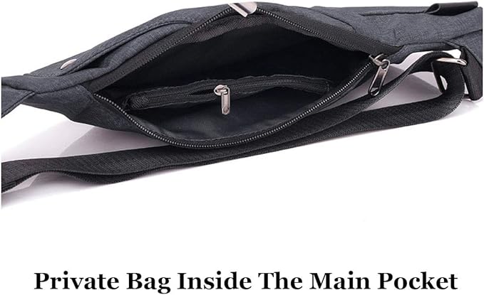 Anti-Theft Sling Bag, Lightweight Waterproof Crossbody Chest Bag with Hidden Pocket for Travel Hiking Casual Daily