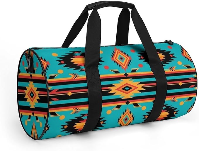 Travel Duffle Bag Southwest Native Indian American Aztec Print(002) Carry On Weekender Bags Foldable Overnight Bag Workout Lightweight Bags