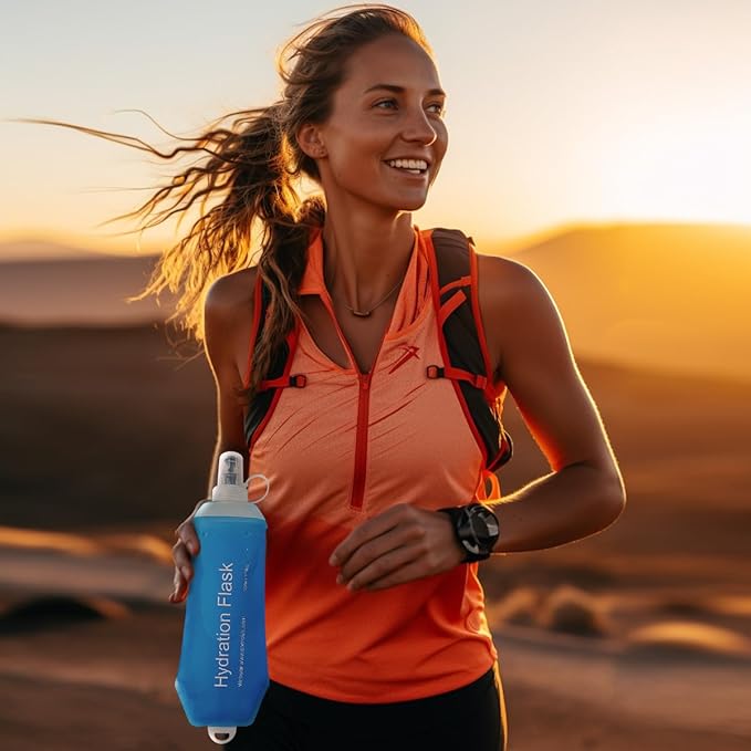 WILDREEDS 150ml Soft Flask, TPU Collapsible Soft Water Bottle for Hydration Pack, Running Vest, Folding Water Bottle for Hiking Cycling Climbing-1Pcs, Blue