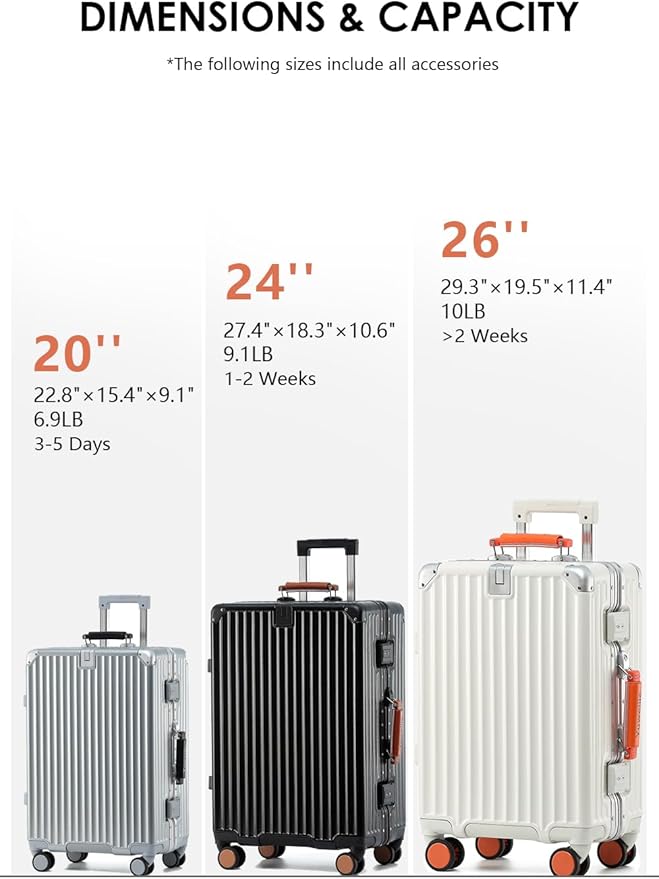 24 Inch Hardside Checked Luggage with Leather Handle, PC Zipperless Suitcase with Spinner Wheels and TSA Locks, Lightweight Checked Luggage for Travel, Grey