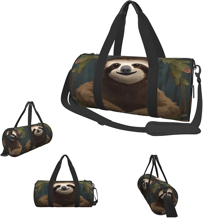 Travel Duffel Bag Lightweight Carry On Weekender Overnight Bags Sloth Sports Tote Gym Backpack with Adjustable Strap Hospital Bags Foldable Luggage Bag for Women Men