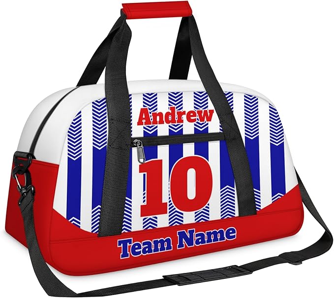 Basketball Soccer Gifts for Boys Girls - Custom Sports Duffle Bag, Personalized Name & Team Bag, Water-Resistant Gym Bag for Basketball, Soccer, Volleyball | Y-Navy Red