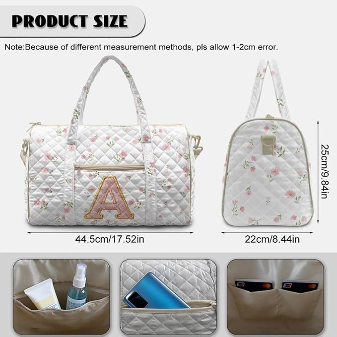 COEQINE Duffle Bag Women Large Travel Personal Item Travel Bag Quilted Tote Bag For Woman Medium Overnight Luggage Bag with Trolley Sleeve