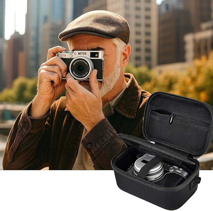 GWCASE Digital Camera Case Compatible with Fujifilm X100VI X100V X100F X100S X-E5, Portable Travel Carrying Bag Fits Camera with Strap & Protective Cover, 6mm Thickened EVA Protective Shell,Case Only
