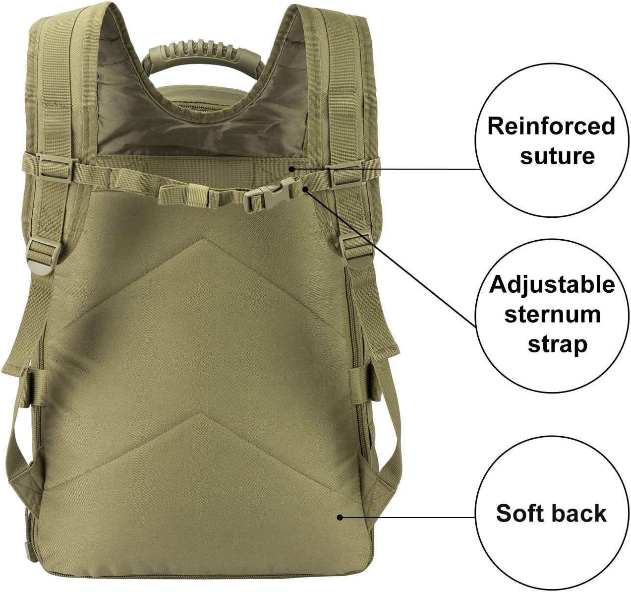 Tactical Backpack Military Backpacks for Men Army Expandable 3 Day Assault Pack Molle Backpacks Bug Out Bag for Camping Hiking Rucksack Fishing