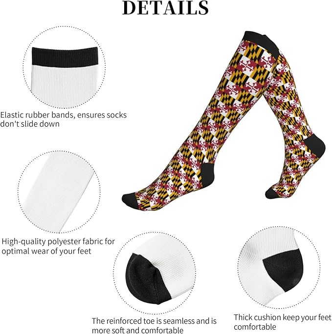 Compression Socks Knee High Circulation Support Socks For Women Men Athletic Running Work Hiking Cycling Travel