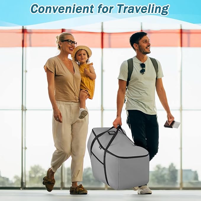 Car Seat Travel Bag Fit All Nuna Pipa Car Seat and Base, Doona Infant Car Seat Stroller, Padded Car Seat Bags for Air Travel, Airplane Carrier Bag with Side Pocket, Protective Feet, Storage Bag