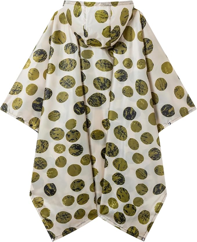 Hooded Rain Poncho for Adults - Waterproof Rain Coat and Lightweight Jacket 3-in-1 Multi-Function with Pockets