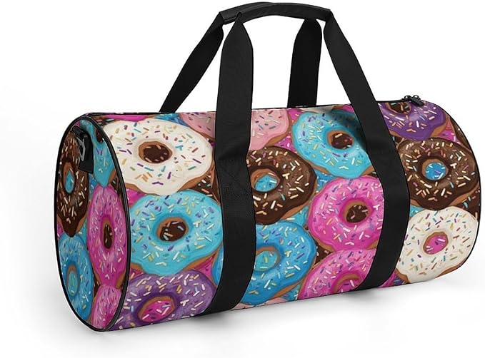 Travel Duffle Bag Doughnut Donut (20) Carry On Weekender Bags Workout Lightweight Duffel Bags for Men and Women