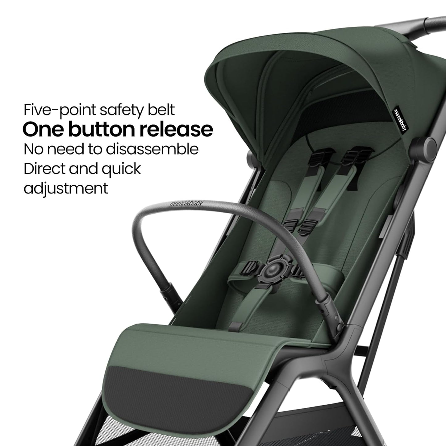 MAMA & BABY Packa Compact Travel Stroller – Lightweight, One-Hand Auto Folding, Portable & Lie-Flat Baby Stroller, Newborns and Toddlers Stroller with UPF 50+ Canopy & Mesh Ventilation