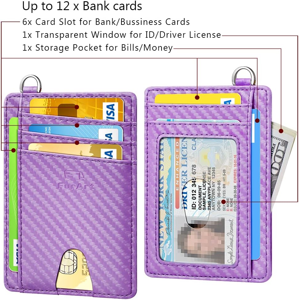 FurArt Slim Minimalist Wallet, Front Pocket Wallets, RFID Blocking, Credit Card Holder for Men & Women