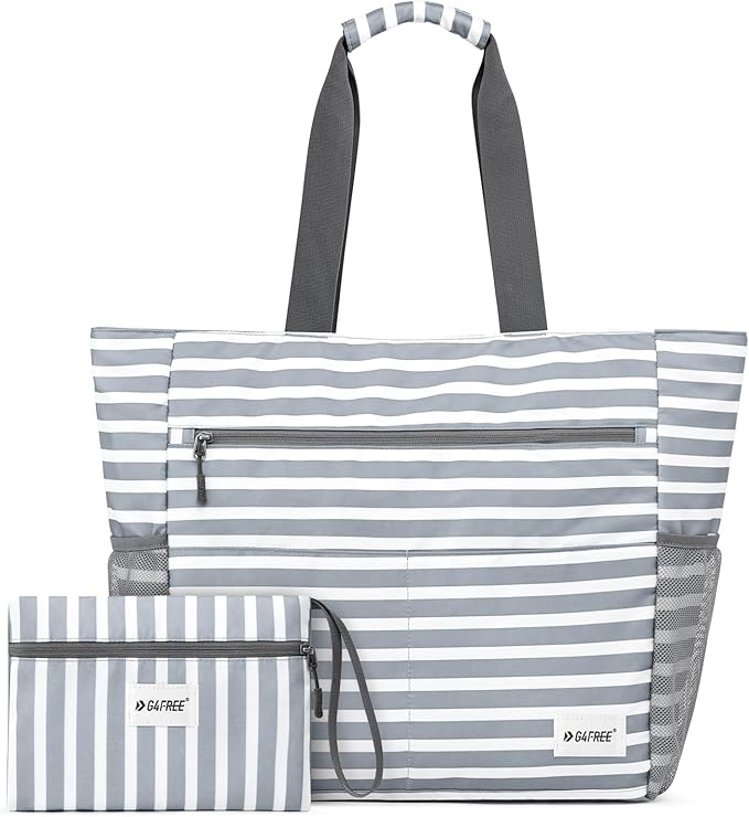 G4Free Beach Bag, Waterproof Sandproof Beach Tote Bag, Large Capacity Foldable for Women