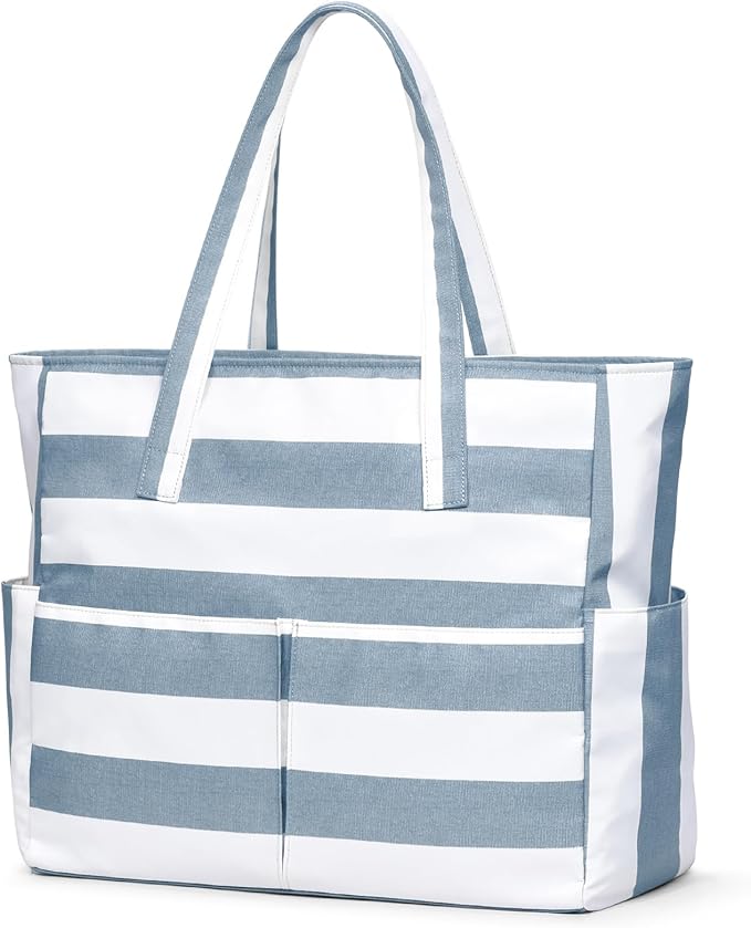 oscaurt Beach Bags for Women Large Waterproof Sandproof Beach Tote Swim Pool Bag with Zipper for Travel Vacation Essentials