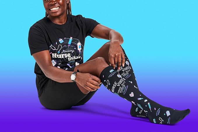 Nurse Mates Women's Calf Socks | 12-14 mmHg Compression | Superior Support & Comfort | 1 Pair