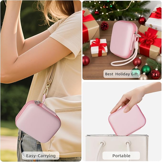 Digital Camera Case: Small Cute Pouch for Kodak pixpro fz55 fz45, Canon ixus 285 Hs Elph 360, Nikon s6900, Sony dsc w830, Camkory dc403, Compact Camera Accessories for Girl (Pink)