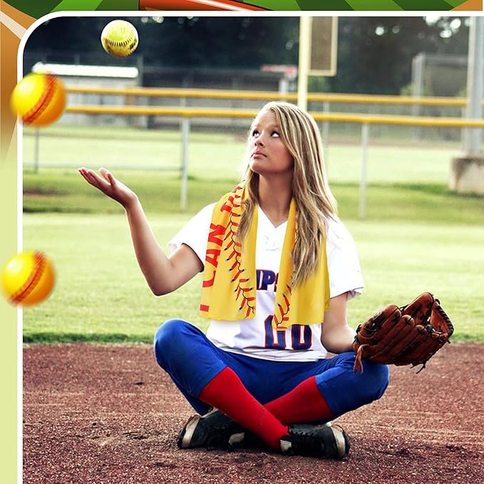 12 Pcs Softball Cooling Towel Softball Team Gifts Favors for Men Bible Verse I Can Do All Things Workout Sweat Rags for Neck and Face Microfiber Towel for Gym, Camping, Outdoor Sport