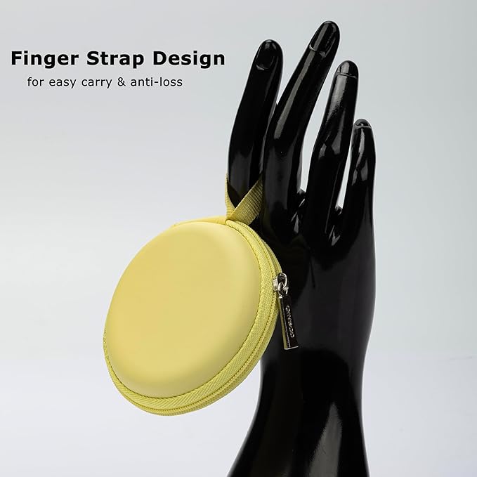 Ginsco Mini-Portable Hard Shell Earbuds Case for Apple EarPods Headphones USB-C Wired Ear Buds/Samsung Galaxy Wired Earbuds, Travel Case for Earphones Earplugs (1, Butter Yellow)