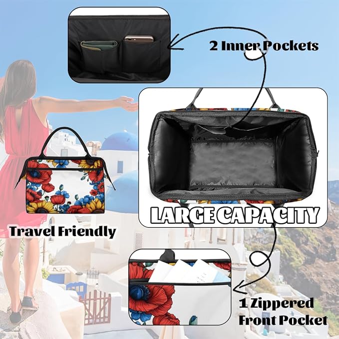 Farmhouse Sunflower Overnight Weekender Bag for Women Men Travel Duffel Bags Waterproof Luggage Carry on Sports Yoga Gym Bag