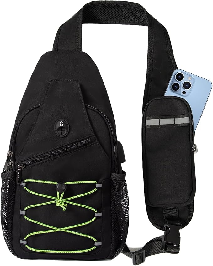 S Size Sling Bag Fits 9.7in iPad, Anti-Theft Crossbody Chest Bag for Men & Women, Water Resistant with RFID Pocket