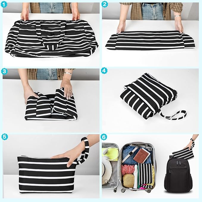 HUANLANG Extra Large Beach Bag Waterproof Beach Totes Bags for Women Men,Pool Bag with Zipper Wet Pocket