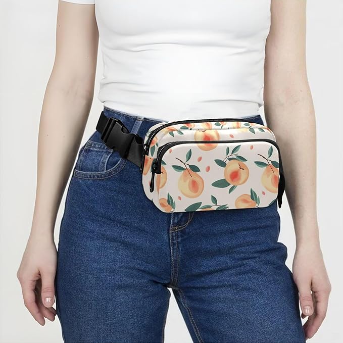 Peach Fanny Pack for Women Men Water Resistant Fashion Waist Packs with Adjustable Strap Belt Bag for Travel Workout Jogging Hiking 21219833