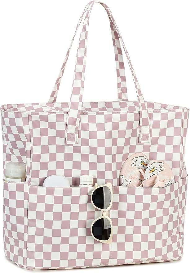 LEDAOU Beach Bag Waterproof Sandproof Women Beach Tote Pool Bag with Zipper for Swim Gym Grocery Travel with Wet Pocket | Sandproof, with Zipper, for Gym, Grocery, Travel, with Wet Pocket
