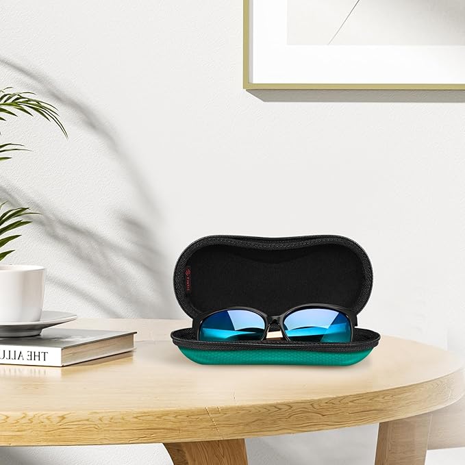 FINTIE Sunglasses Case, Hard EVA Shell Shockproof Sport Glasses Case with Metal Carabiner Travel Zipper Eyeglasses Holder