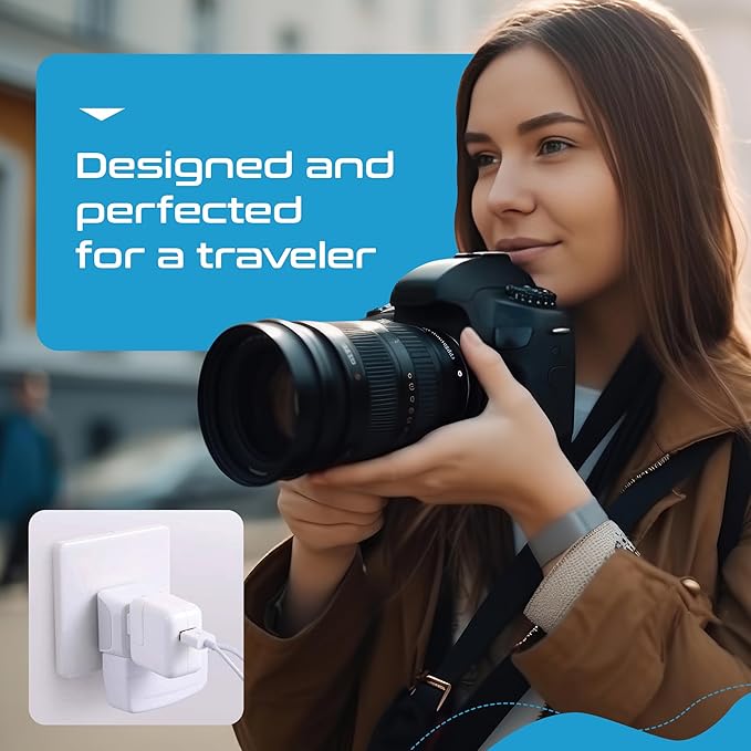 Ceptics US to India Plug Adapter works in Nepal, Maldives, Pakistan, India Power Adapter, Dual USA Input, Grounded Travel Adapter for Indian plug, Perfect for Phones, Laptop Chargers, 3 Pack (CT-10)