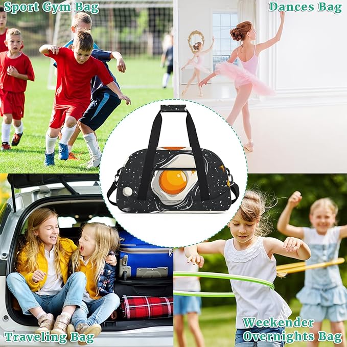 Space Eggs Kids-Duffel-Bags Gymnastics Dance Bag Carry-On Overnight Travel Gym Lightweight Dance Sports Bags For Girls Boys Kids,